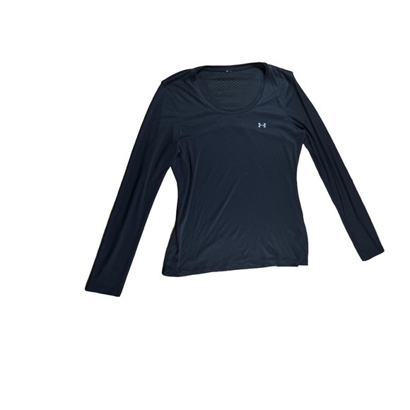Under Armour Tops - Under Armour Black Fitted Mesh Back Long Sleeve T-Shirt